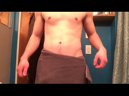 Towel drop reveals dick mistake