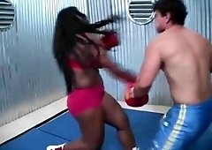 Lesbian boxing beatdown femdom
