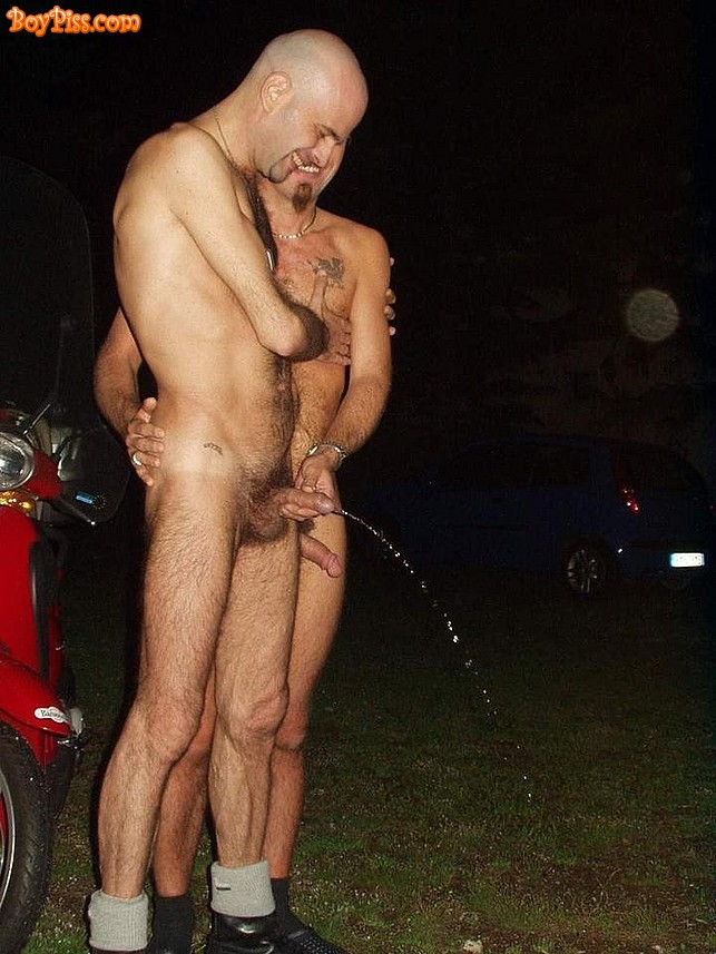 Cock outdoors public piss dick
