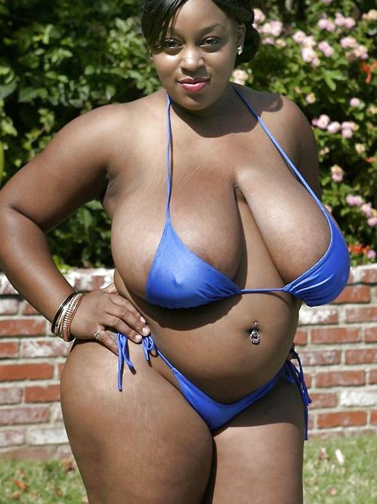 Hot women black bikini huge tits