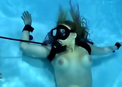 Underwater scuba bondage breathplay