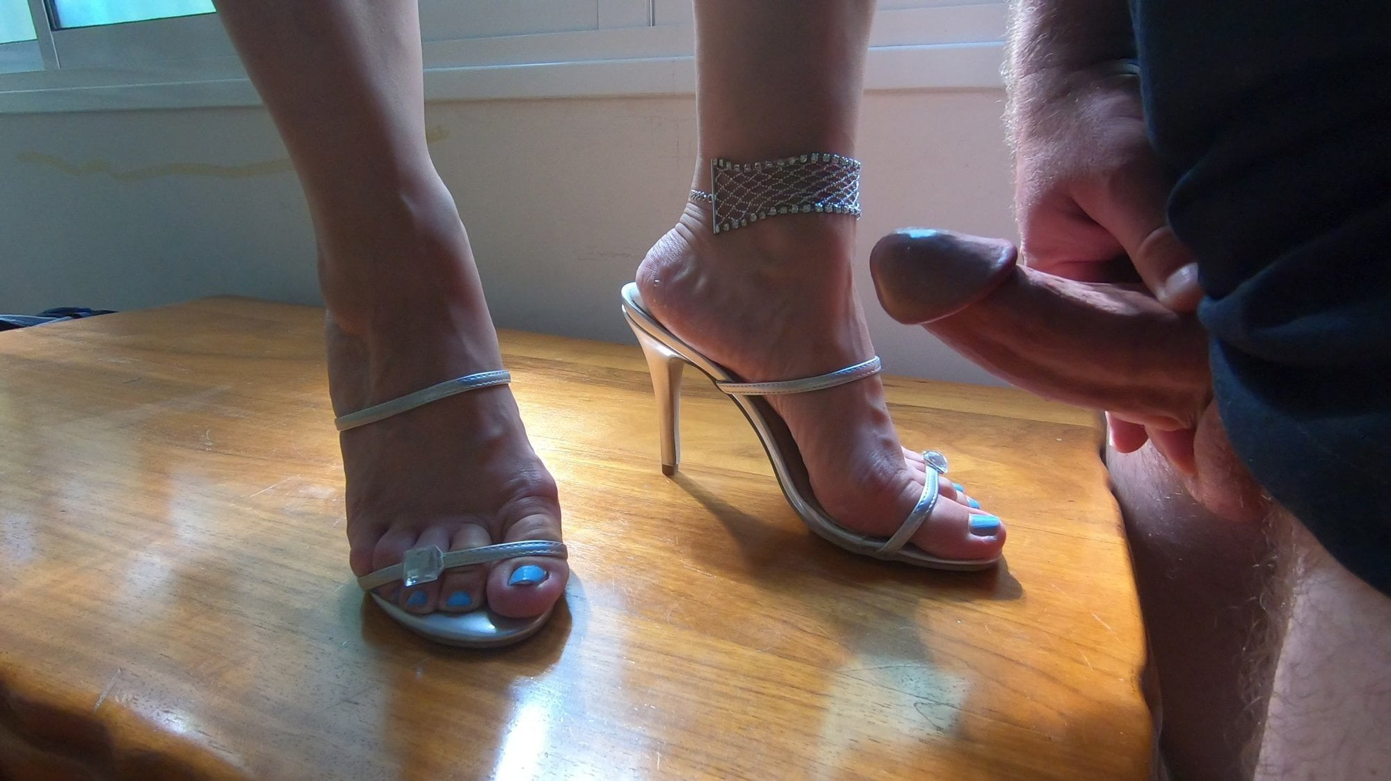 Indian wife foot tease mules