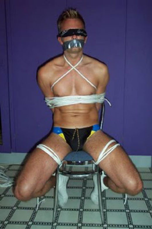 Mrs. R. reccomend man tied up in speedo bondage