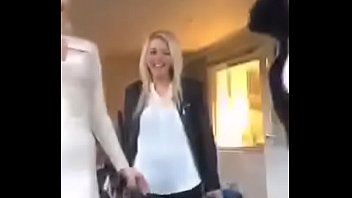 Girl blonde flashing tits