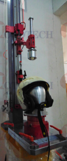 Safety helmet impact penetration testing machine