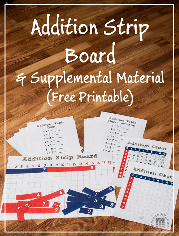 Montessori and addition strip board and lesson