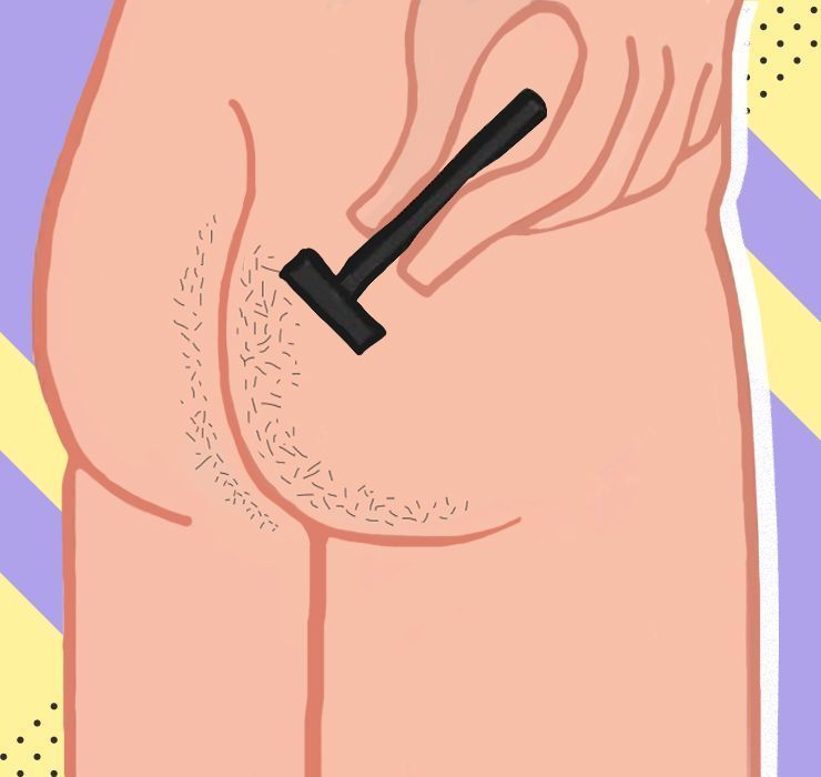 Shaving scrotum anus