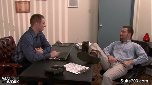 Gay office porn sitting position