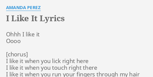 I like it when you lick lyrics