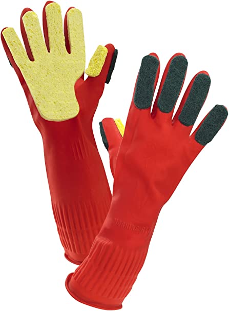 Cleaning gloves latex rubber scrubbing shower