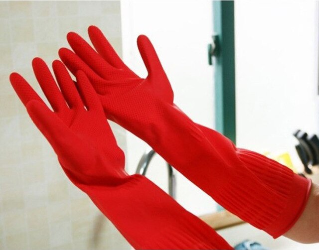 best of Latex rubber shower scrubbing Cleaning gloves