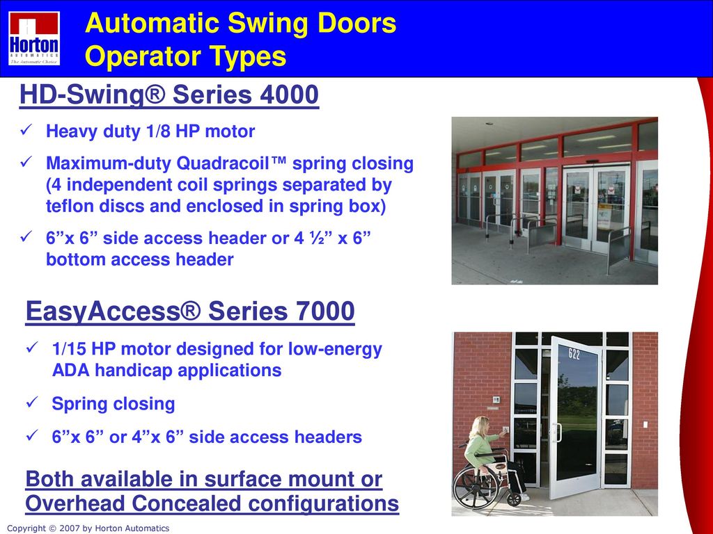 Coil springs for automatic swinging doors