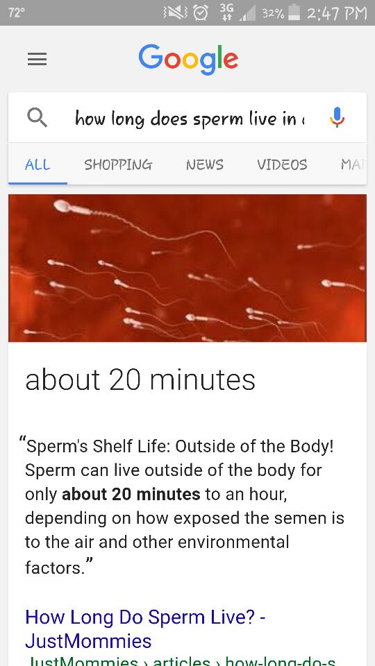 Vanilla B. reccomend Body can live outside sperm