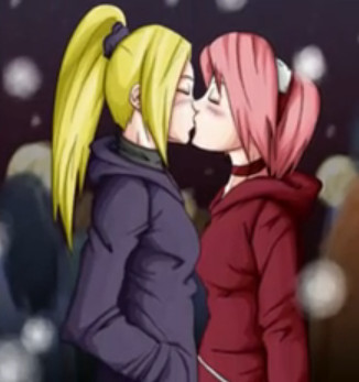 best of Sakura lesbian kiss Hinata and