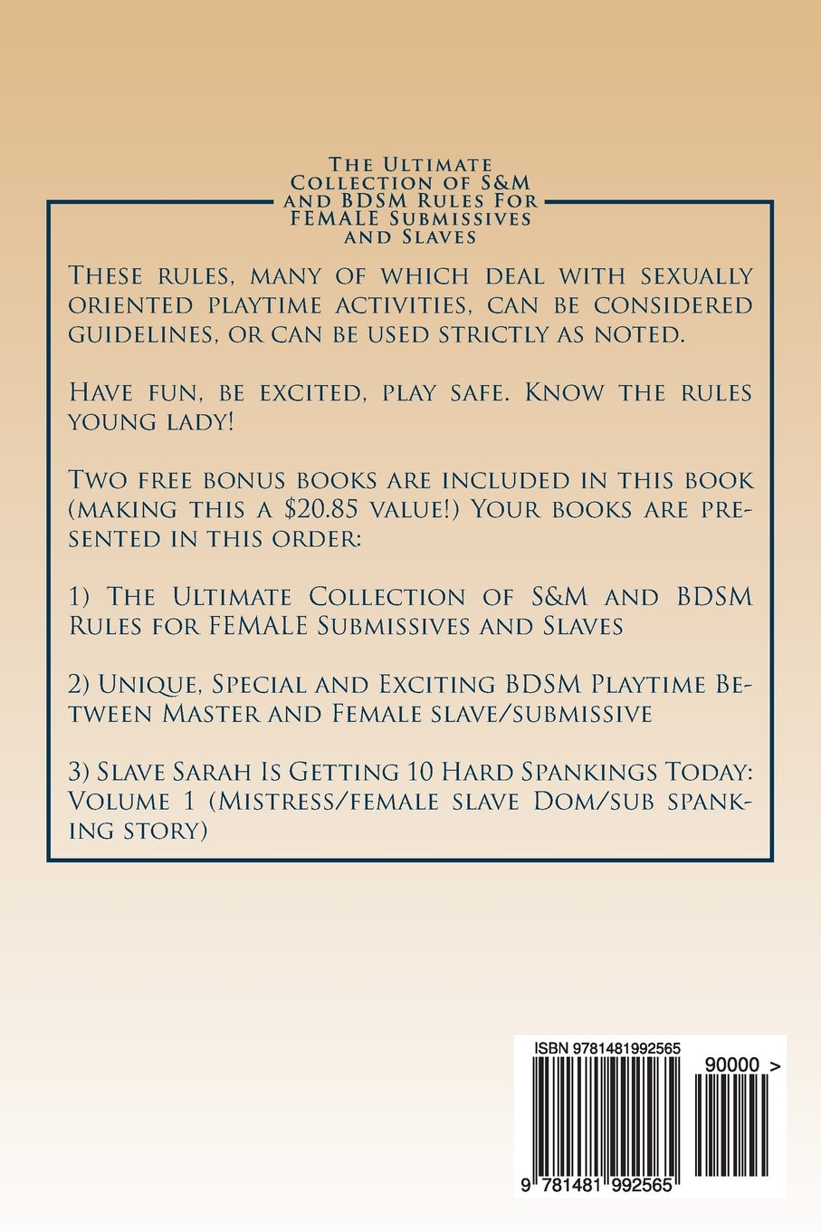 Bootleg reccomend Rules for bdsm play