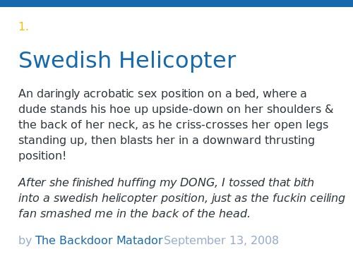 Swedish helicopter sex position