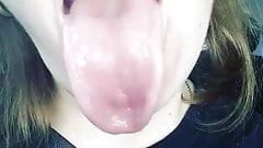 Mouth tongue spit
